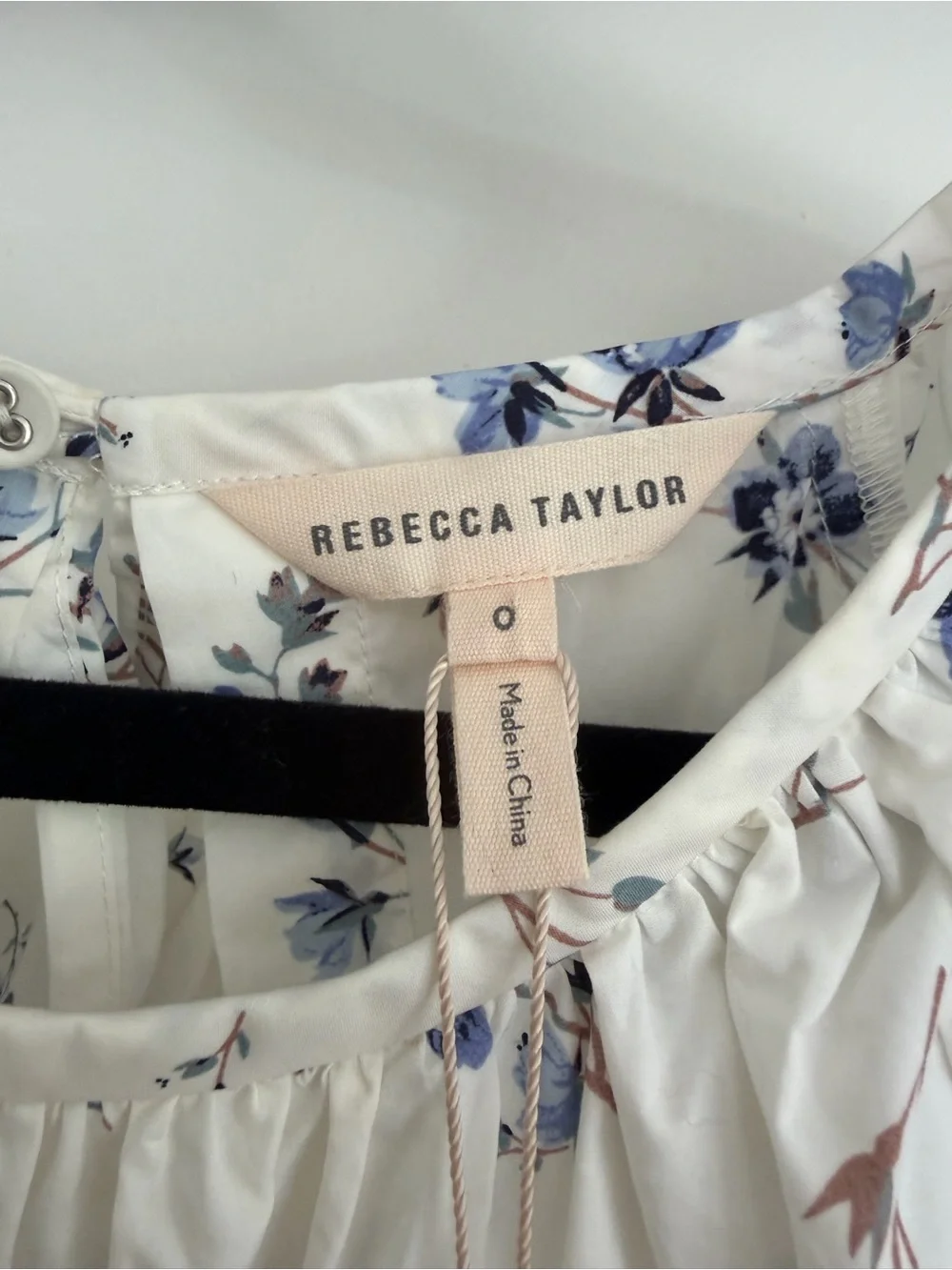 Rebecca Taylor White Dress with Blue Floral Print - Picture 4 of 7